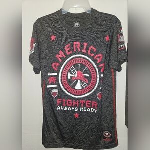 American Fighter Charcoal and Crimson Graphic Tee